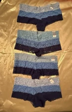 NWT 4 Pair Jaclyn Smith Stretchy Lace Boyshort Panties Colors Shown Size L/7