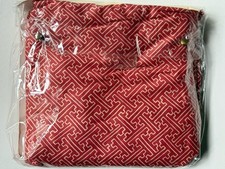 NEW RALPH LAUREN Red VILLA CAMELIA QUEEN Extra DEEP FITTED SHEET Fretwork