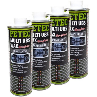 Petec UBS Wachs Unterboden Schutz auf Wachsbasis 4x 1000 ml Saugdose transparent