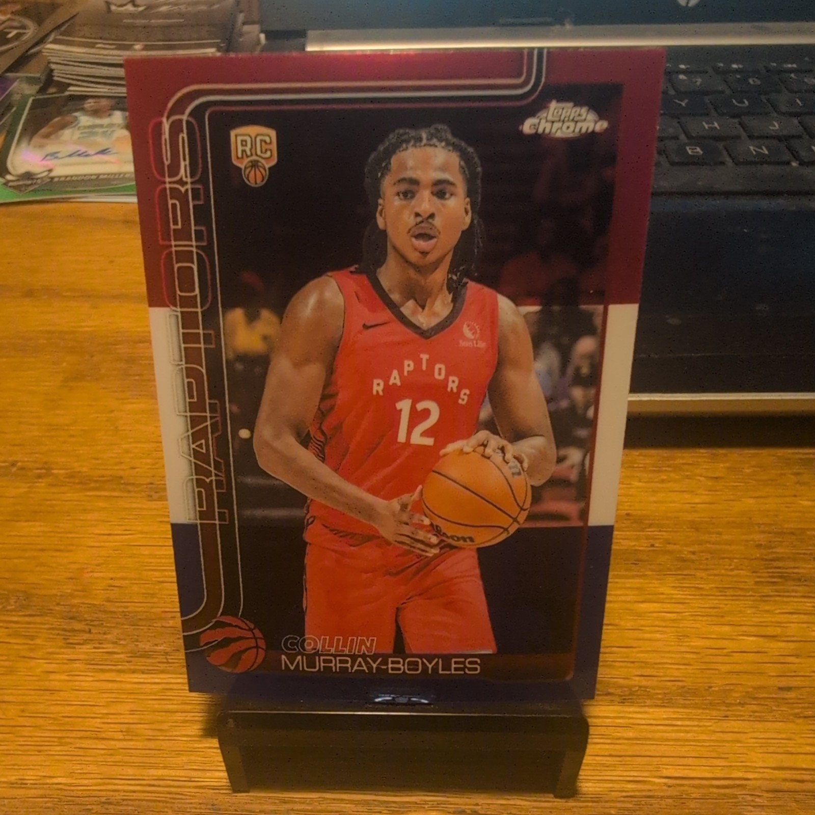 2025-26 Topps Chrome Collin Murray-Boyles #259 Raptors Red White Blue Rookie
