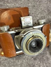 Vintage Kodak 35 35mm Camera w/ Leather Case Rangefinder Style Untested