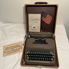 Smith-Corona Silent 1950’s Portable Typewriter W/Case Green Keys Original manual thumbnail
