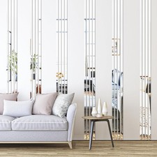 Acrylic Mirror Strips, 20 PCS Self Adhesive Peel and Stick Mirror Wall Decor, Sh