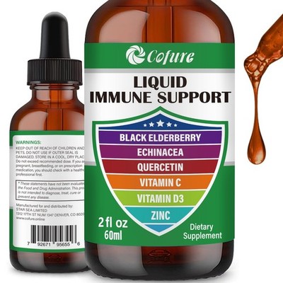 Cofure Zinc Quercetin Vitamin C D3 Liquid Immune Support 2 Fl Oz (Pack of 1)