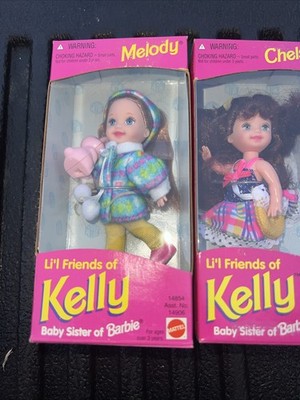 Li'l Friends of Kelly Becky Chelsie & MELODY Barbie Mattel C1995