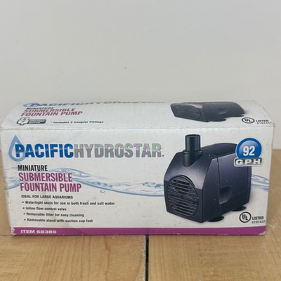 #ad Pacific Hydrostar 92 GPH Miniature Submersible Fountain Pump 68389 Aquarium Pond $17.99