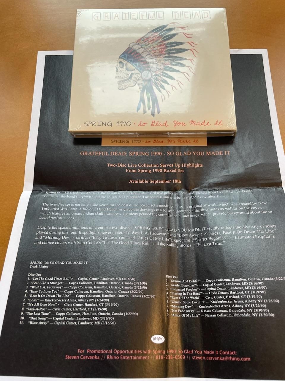 Spring 1990: So Glad You Made It. The Grateful Dead 2 cd set sealed.