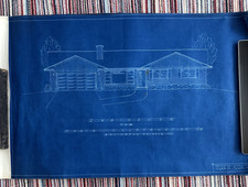 Vintage 1950s Original Blueprints Set - Mid Century Ranch House