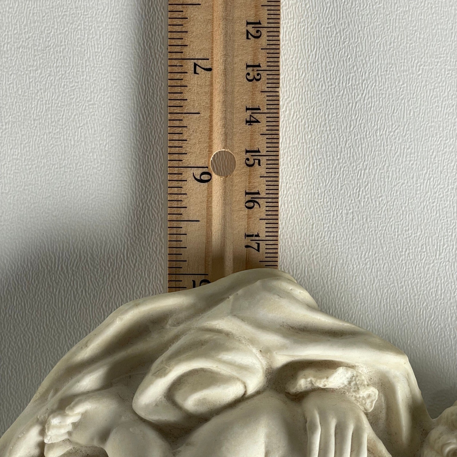 Vintage Mother Mary and Child Wall Plaque White Resin Art Deco Old World Italy