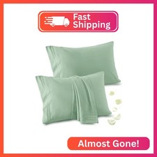 Vonty 2 Pack King Pillow Cases - 20x40 Inch, 1800 Thread Count Microfiber Pillow