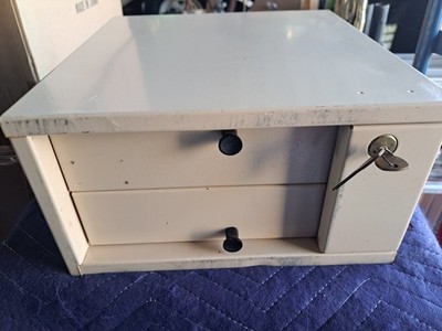 Vintage Post Office Two Drawer Lockable Metal Key Cabinet Has  200 Key Slots