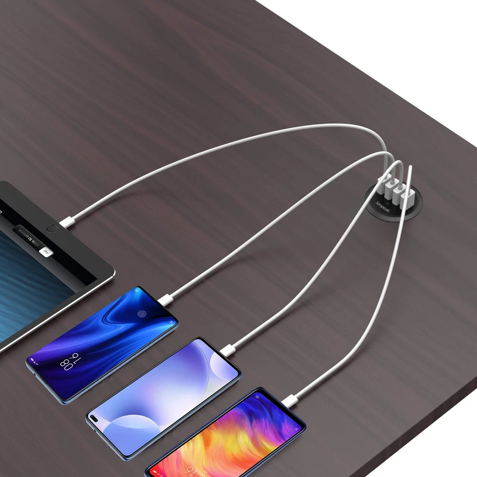 Cargador de escritorio USB de 30 W y 4 puertos estación de carga de escritorio se monta en el 2,0"/2,4"... Foto 4 de 4