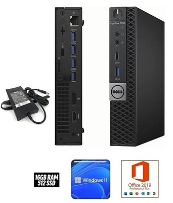 Dell Desktop Optiplex Windows 11 Pro 16GB RAM 512GB SSD Office 2019 Plus HDMI
