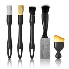 5 PCS Car Detailing Brush Set-Car Interior  Exterior Soft Boars Bristle