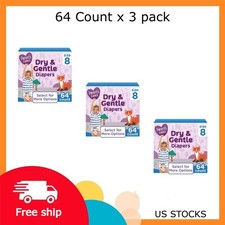 Parent's Choice Dry Gentle Diapers Size 8, 64 Count x 3 pack