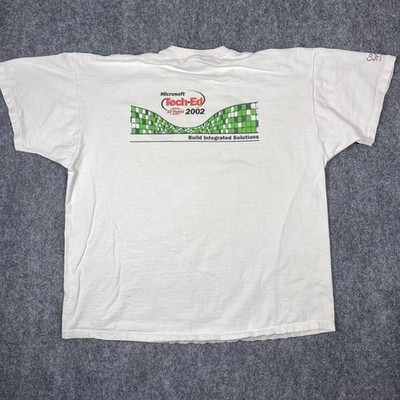 Microsoft Tech-Ed 2002 T-Shirt Mens XXL White Vintage Promo