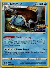 Blastoise 017/078 Holo Rare Pokemon GO Pokemon Near Mint