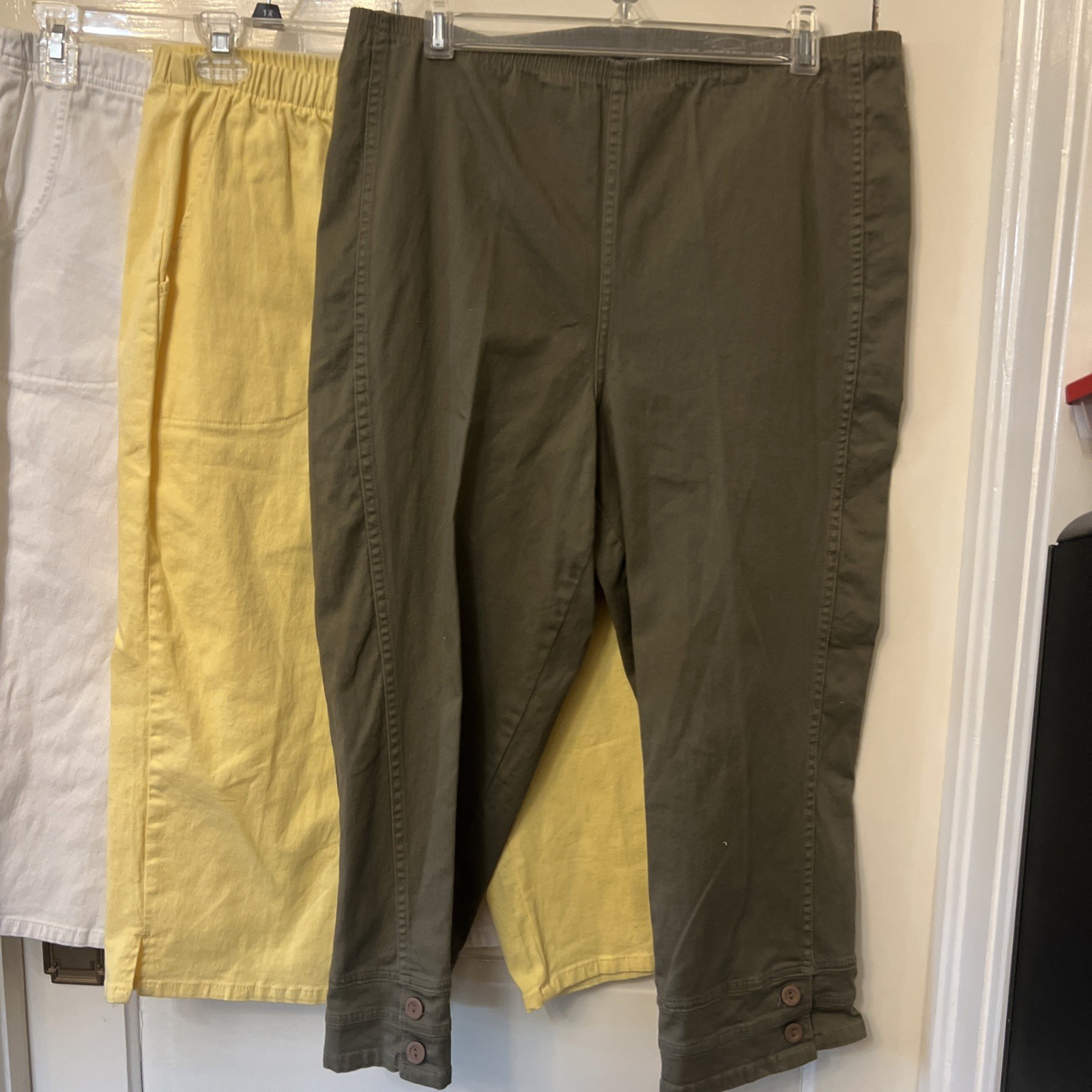 3 Pair Denim And Company D&C Active Stretch Capris Pedal Pushers Sz M