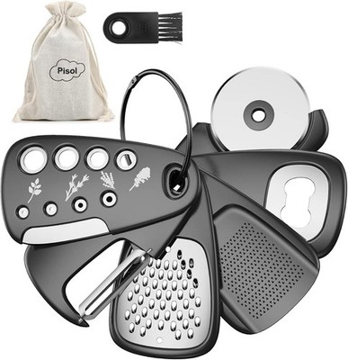 Kitchen Unique Gadgets Set 6 Pieces, Space Saving, Cheese Grater, Bottle Open...