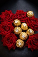 Ferrero Rocher Chocolate and Red Rose Gift Assortment for Birthday Occasion