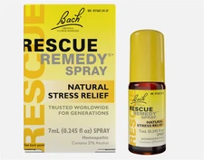 Bach RESCUE REMEDY Spray Natural Stress Relief 0.245 fl oz - 7mL EXP.  5/2028