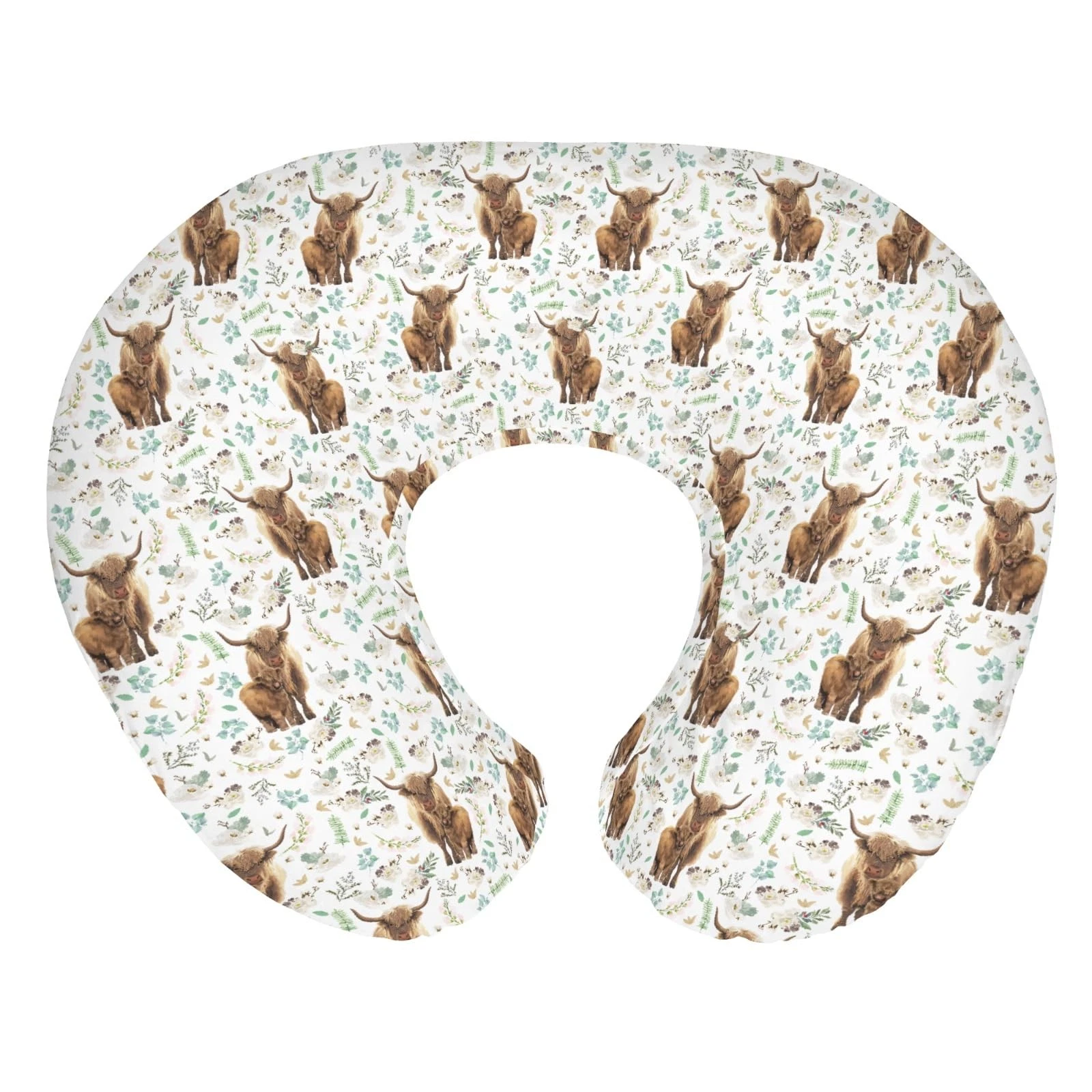 Boho Floral Highland Cow Baby Nursing Pillow Cover for Boy Girl Watercolor Co...
Opens in a new wind