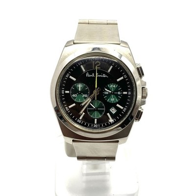 Paul Smith CHRONOGRAPH men Quartz Black Dial Watch Japan -Rank B