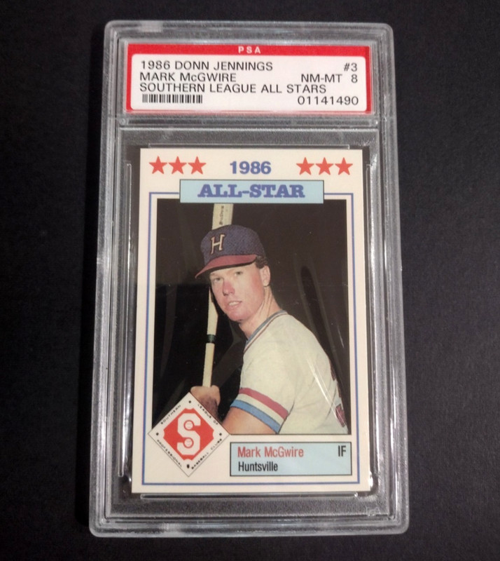 1986 DONN JENNINGS MARK MCGWIRE (SOUTHERN LEAGUE ALL STARS)  #3  PSA 8