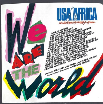USA FOR AFRICA - Original White Label - Promo 45 - Michael Jackson - Dylan- MINT