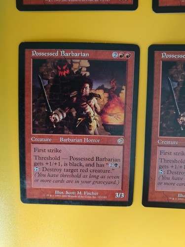MTG Card. Possessed Barbarian playset Rare Barbarian Horror Torment. As Pictures - Picture 4 of 6