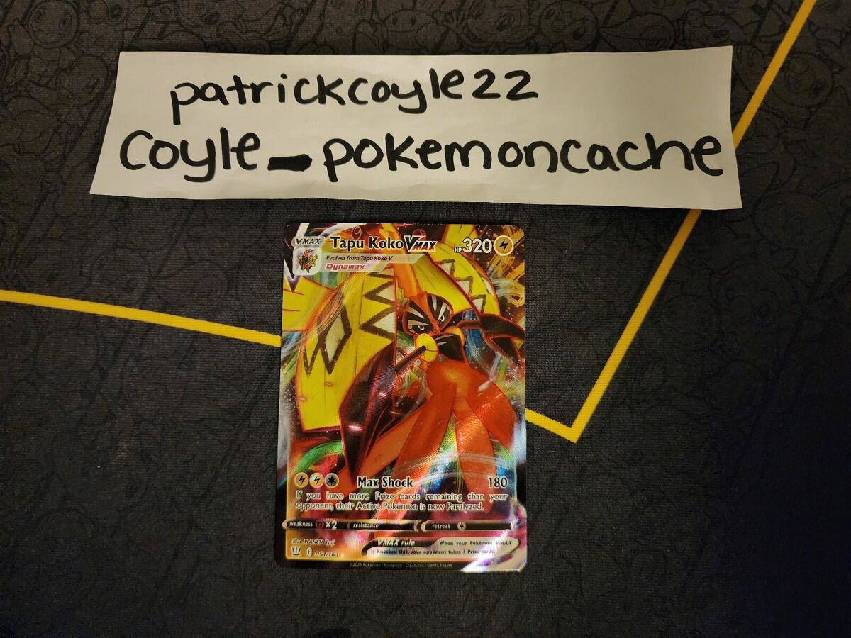 Tapu Koko Vmax 051/163 Holo Rare Battle Styes Pokemon Card Near Mint