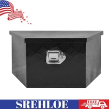 26" Aluminum Trailer Truck Tongue Tool Box Bed Pickup Storage Toolbox Black