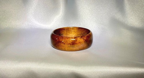 Big Island Hawaiian Koa Wood Bangle Bracelet 9" 28mm MADE IN HAWAII - Picture 5 of 6