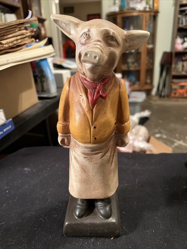 Vintage Sterling Industries, Chef French Pig Figurine Heavy Resin, 10” C-4