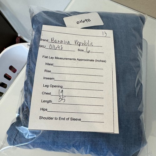 Abito donna Banana Republic a tubino taglia 6 Chambray manica a linguetta casual girocollo - Foto 7 di 7