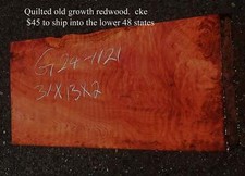 Redwood Guitar Slab  Craft wood  Luthier Wood  Quilted  G24-1121