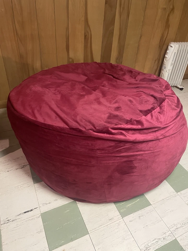 Ultimate мешок 5 футов Bean сумка стул и табуретка для ног, Bean сумка (бургундская замша) - Изображение 2 из 2