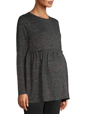 Size Small Maternity Blouse with Peplum Details Grey