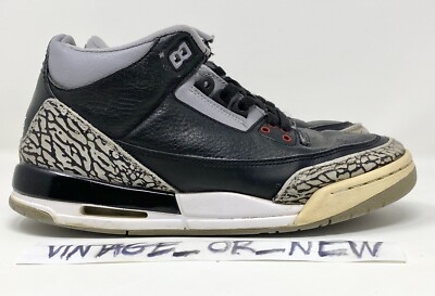 Nike Air Jordan III Black Cement 2011 Retro GS 398614-010 sz 6Y
