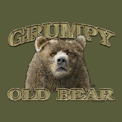 T-shirt Grumpy Old Bear S M Unisex NWT NEW Humor Over the Hill