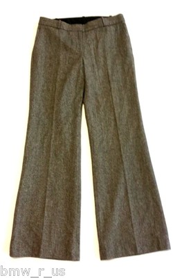 JONES NEW YORK $119 Walnut Brown Wool Blend Flat Front Dress Pants 8 L33 QCO
