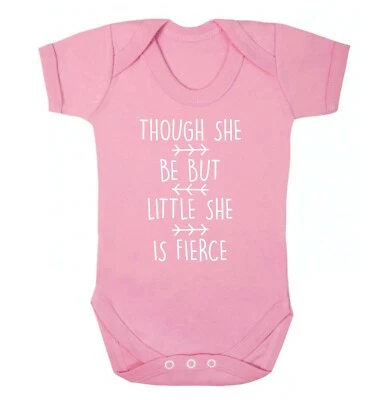 FLOX CREATIVE she is fierce, baby vest Shakespeare quote geek nerd funny baby shower gift 211