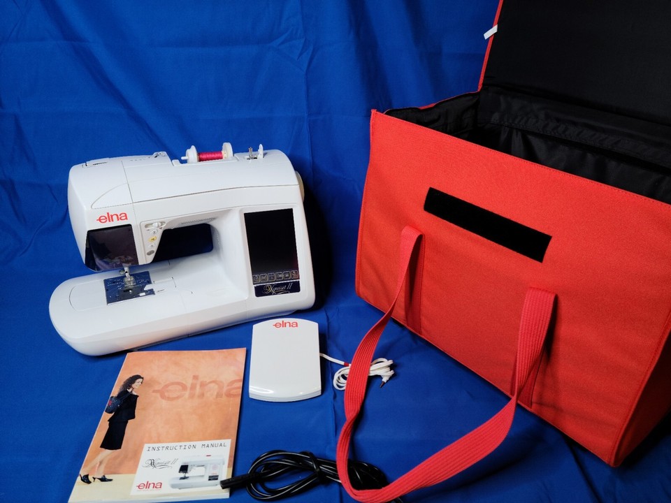Elna Xquisit II 9020 Sewing Machine W/ Soft Case eBay