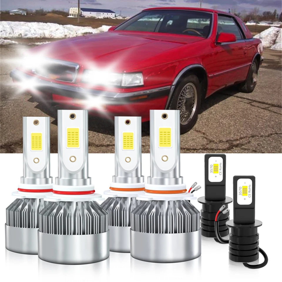 Faros antiniebla LED 9005+9006+H3 para Chrysler TC Maserati 1989-1989 Foto 2 de 4