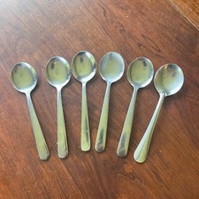 Six Oneida Delco Bouillon Spoons