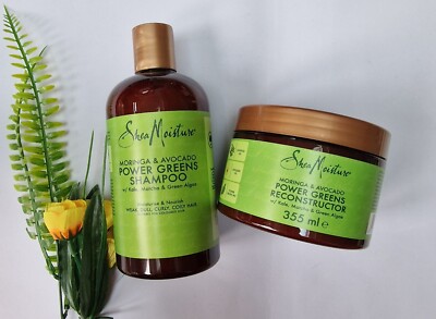 2er Set Shea Feuchtigkeitsshampoo & Reconstructor Moringa Avocado Grünkohl Matcha Alge