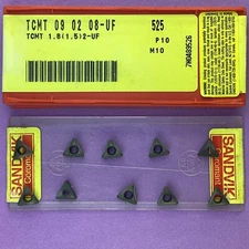 10pc SANDVIK TCMT 09 02 08-UF  TCMT 1.8(1.5)2-UF Carbide Inserts  525🎯Machinist