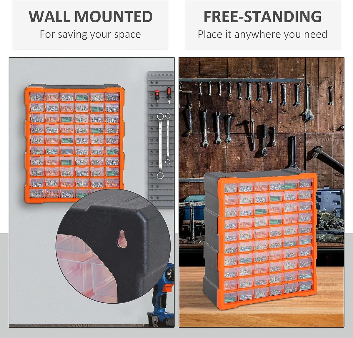 Bolt Storage Organizer 60-Drawer Parts Organizer Cabinet - Steel ...
