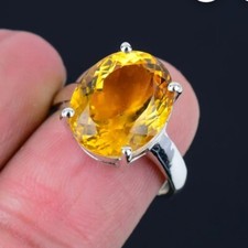 Beautiful Natural citrine 925 Sterling Silver Ring Handmade Gift For Her A-300