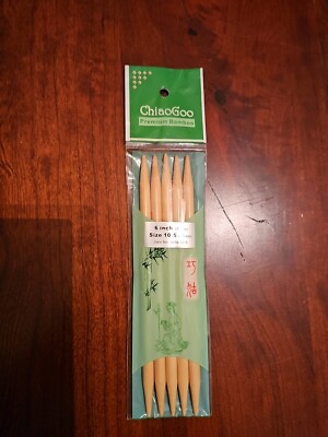 ChiaoGoo Premium Bamboo Knitting Needles US 10.5 (6.5mm) 6'' 5pc set Double ptd